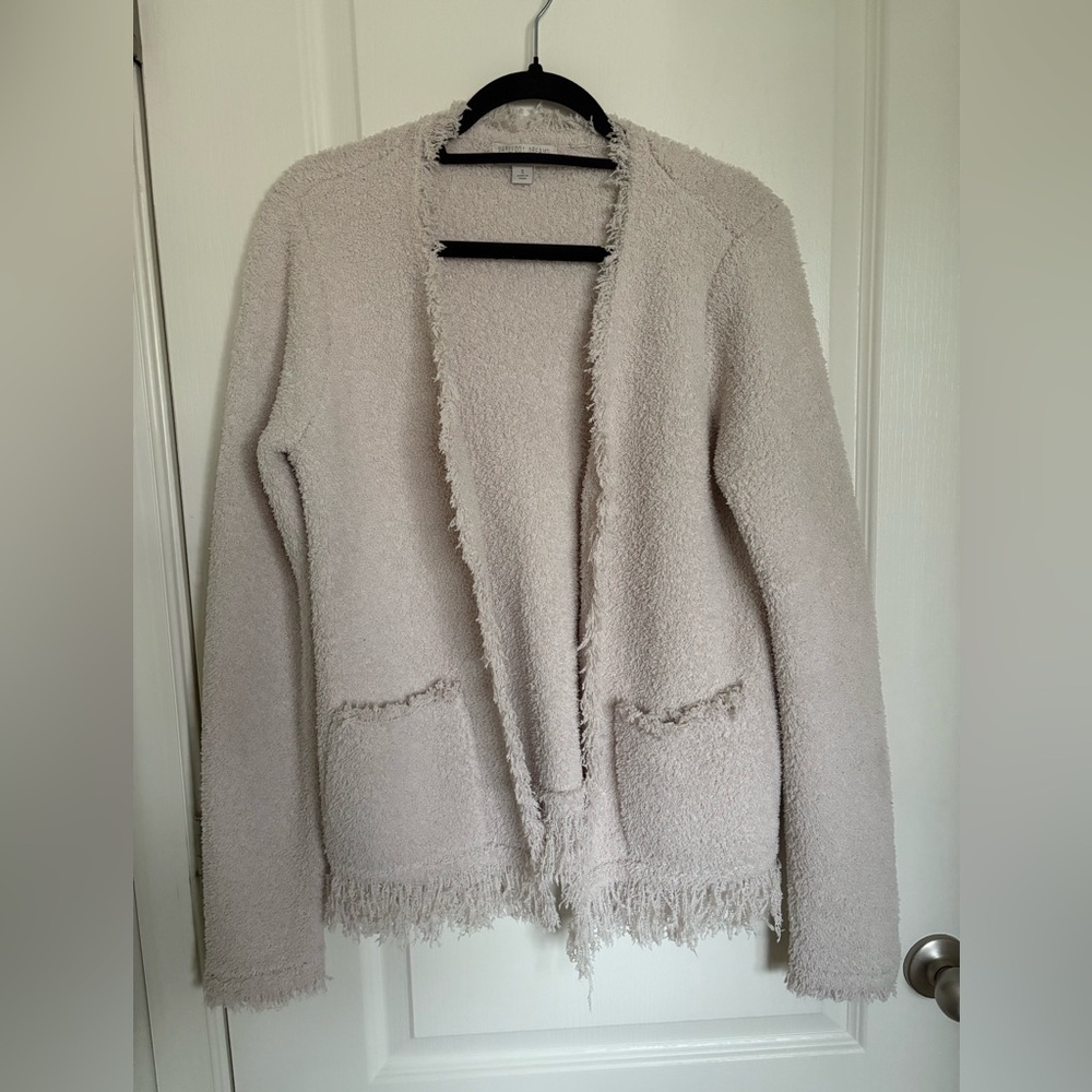 Barefoot Dreams Almond Cozychic Fringed Cardigan